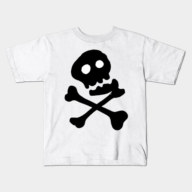 Jolly Roger Skull and Crossbones Tattoo from Anjos arm during the OP opening sequence Kids T-Shirt by MacSquiddles